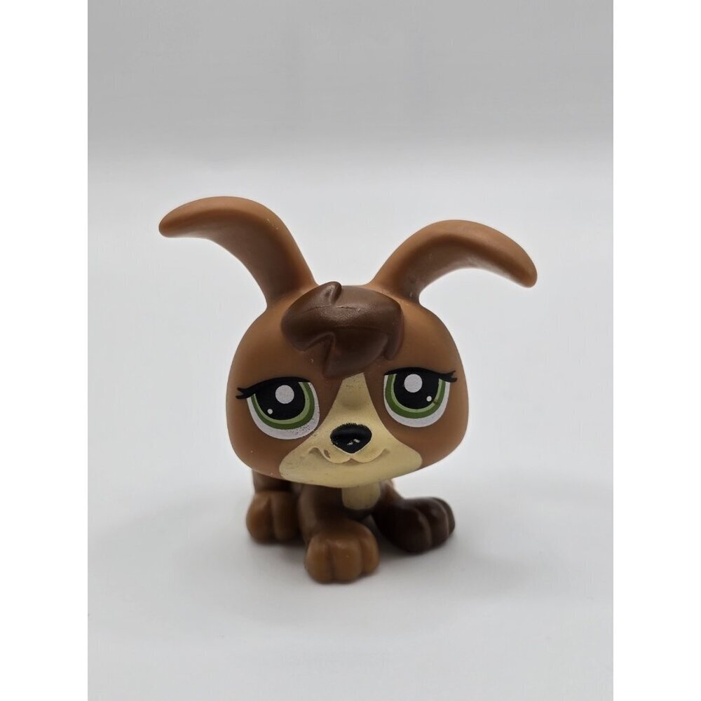 Littlest Pet Shop Brown Tan Puppy Dog Triplet LPS #1338 Green Eyes HASBRO